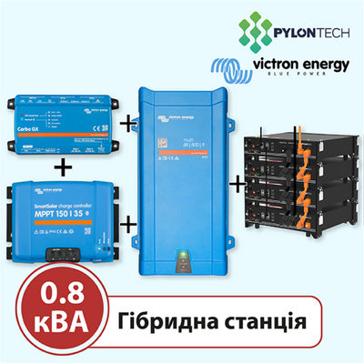 Акумуляторна станція на 0,8 кВА (Victron Energy, однофазна) 12551 фото